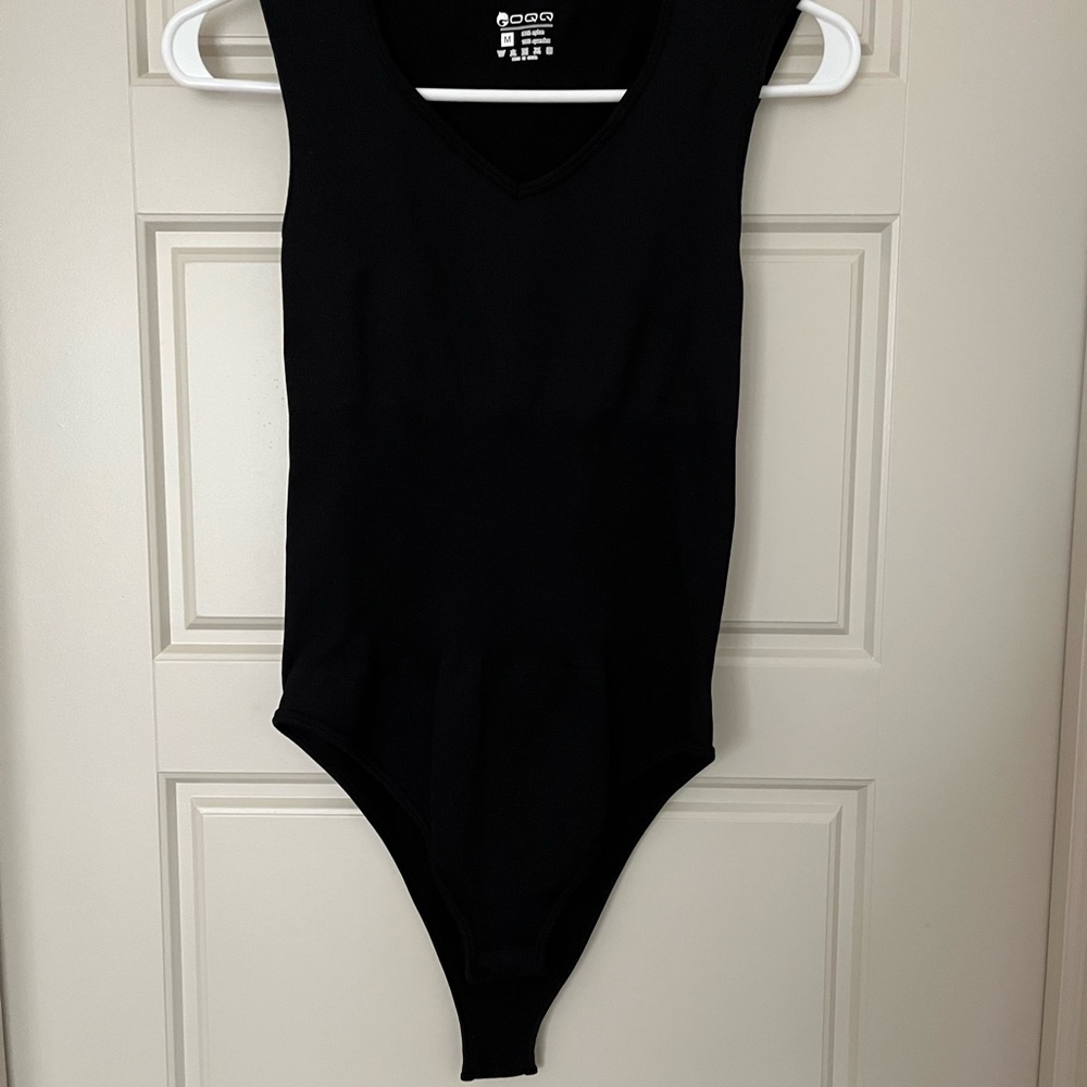 Black V-neck Bodysuit